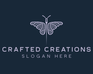 Butterfly Sewing Needle logo design