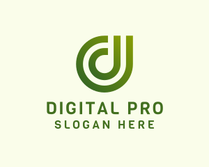 Digital Modern Letter D Business logo design