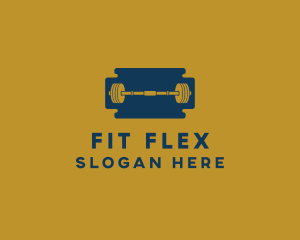 Razor Blade Dumbbell logo design