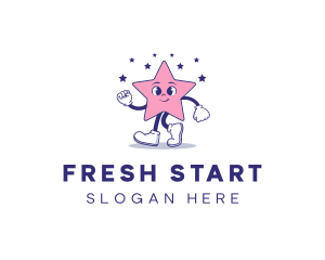 Cute Star Mascot logo design