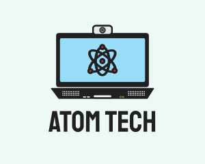 Atom Computer Monitor logo design