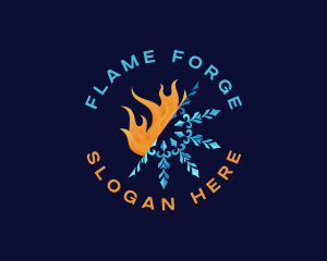 Flame Snowflake Thermal logo design