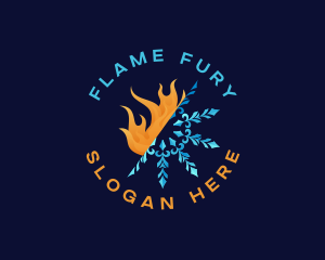 Flame Snowflake Thermal logo design