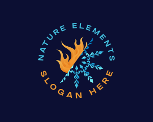 Flame Snowflake Thermal logo design