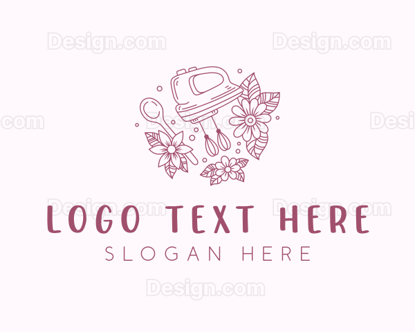 Floral Baking Mixer Logo