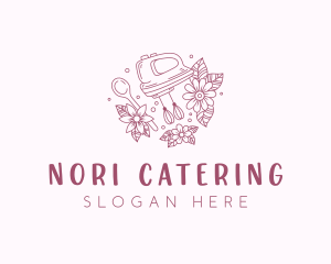 Floral Baking Mixer logo design