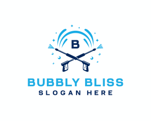 Pressure Wash Water Clean logo design