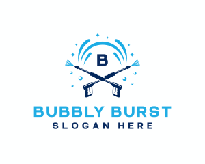 Pressure Wash Water Clean logo design