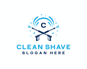 Pressure Wash Water Clean logo design