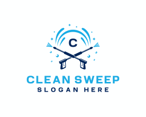 Pressure Wash Water Clean logo design