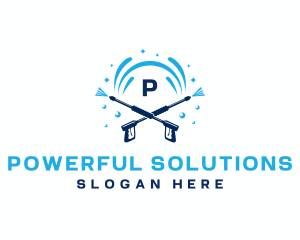 Pressure Wash Water Clean logo design