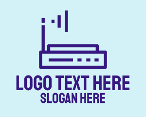 Technological - Simple Internet Router logo design