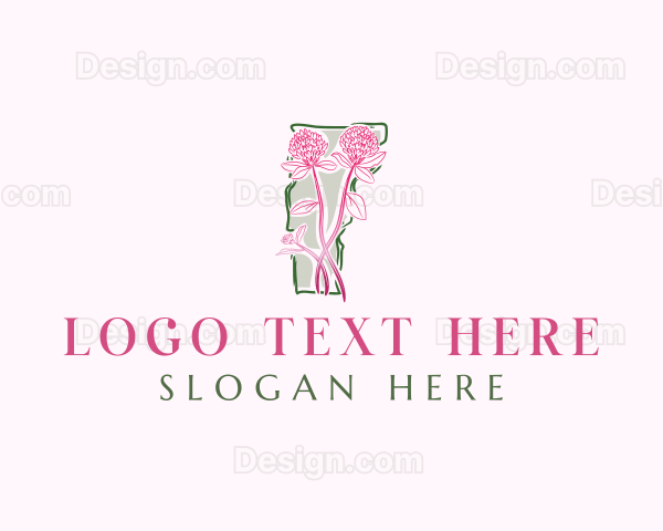 Vermont Red Clover Flower Logo