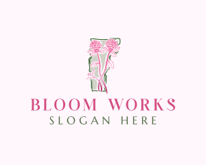 Vermont Red Clover Flower logo design