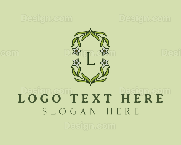 Ornamental Floral Wreath Logo