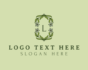 Ornamental Floral Wreath logo