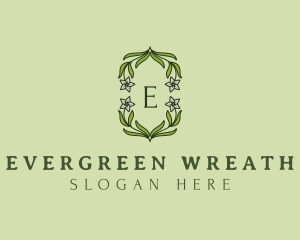 Ornamental Floral Wreath logo design