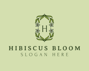 Ornamental Floral Wreath logo design