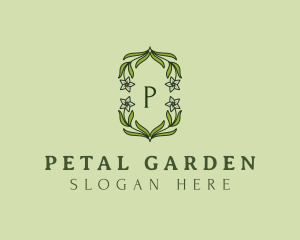 Ornamental Floral Wreath logo design