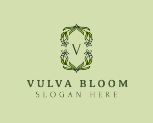 Ornamental Floral Wreath logo design