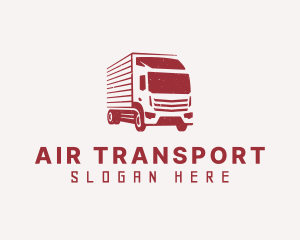 Red Transportation Truck logo design