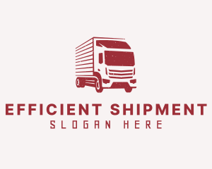 Red Transportation Truck logo design