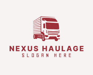 Red Transportation Truck logo design