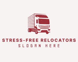 Red Transportation Truck logo design