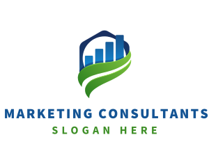 Marketing Business Bar Graph logo design