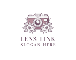 Camera Photographer Floral logo design