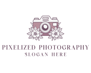 Camera Photographer Floral logo design