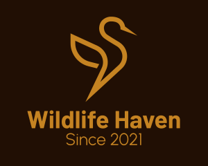 Golden Wildlife Bird  logo design