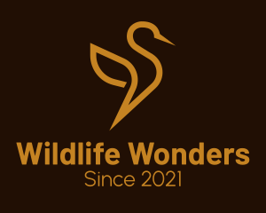 Golden Wildlife Bird  logo design