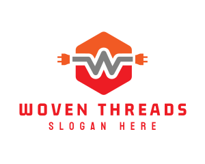 Orange W Wire Plug logo design