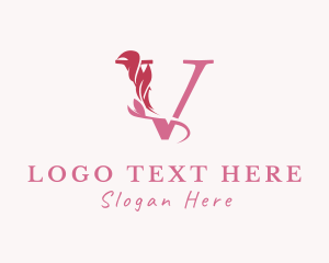 Floral Boutique Letter V logo