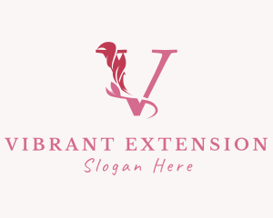 Floral Boutique Letter V logo design