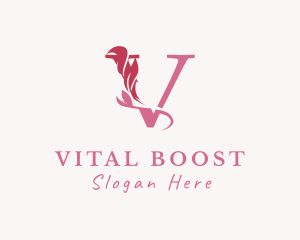 Floral Boutique Letter V logo design