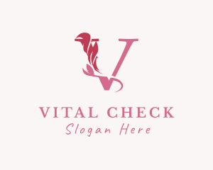 Floral Boutique Letter V logo design