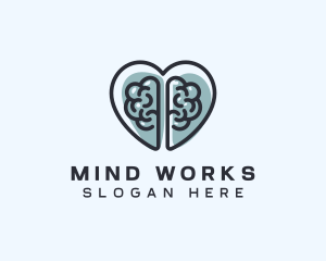 Brain Heart Mental Care logo design