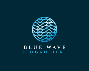 Fish Wave Pattern logo design