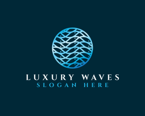 Fish Wave Pattern logo design