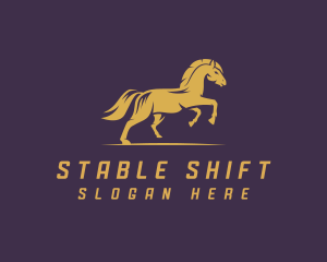 Running Horse Stallion  logo design