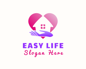 Hand Heart House logo design