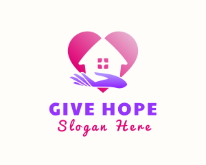 Hand Heart House logo design