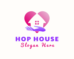 Hand Heart House logo design