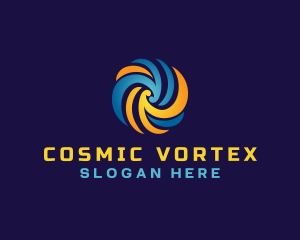 Wave Vortex HVAC Heating Cooling logo design