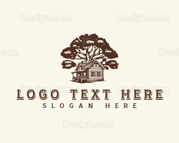 Cabin House Oak Tree Logo