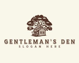 Cabin House Oak Tree logo design