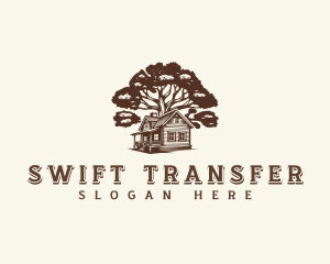 Cabin House Tree logo design