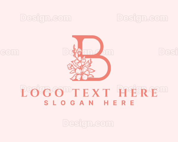 Florist Organic Flower Letter B Logo